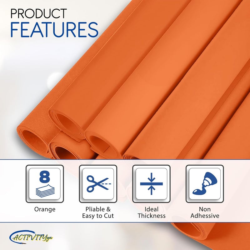 ACTIVITYYA Orange EVA Foam Sheets, 6 x 9 Inch, 2mm Thick – Foam Paper for DIY Arts and Crafts, School Projects, and More – 8 Pack - Image 4